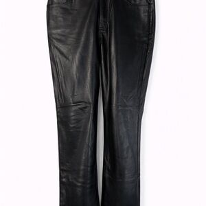 LOFT Faux Leather Straight-Leg Pants – Black size 8